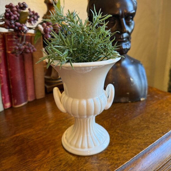 Vintage White Urn Vase - Picture 3 of 15